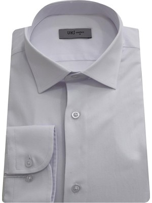 Uki Beyaz Pamuk Saten Gömlek