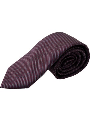 Uki Bordo Desenli Kravat