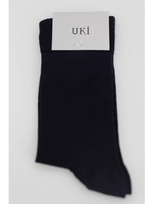 Uki Lacivert Tekli Çorap