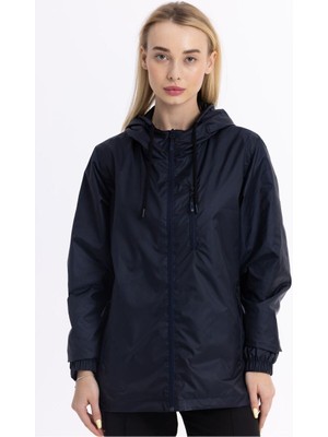 D1fference İçi Astarlı Cepli Kapüşonlu Jel Elyaflı Su ve Rügar Geçirmez Kadın Yağmurluk