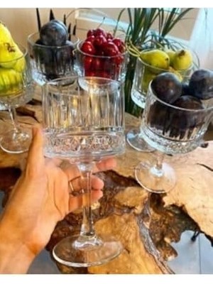 6lı Sunumluk Ayaklı Kase 500 cc Kokteyl Bardağı