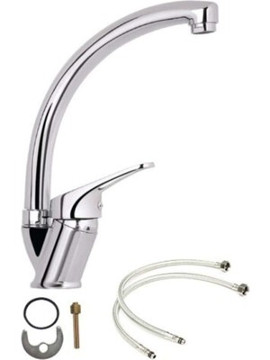 Soğuk Çift Su Girişli Mix Mutfak Eviye Musluğu Çeşmesi Bataryası