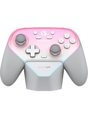 Super Gaming Controller For Pc/switch/ios/, Hall Effect Stick & Trigger, Rubberized Grips, Rgb Lighting, Swappable Abxy, Detachable Faceplate, 1000MAH With Charging