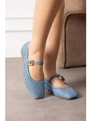 SHC4200 Rives Cilt Hasır Dokumalı Babet Ayakkabı