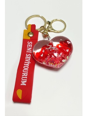 SHC4200 Kalp Seni Seviyorum Yazılı Silikon Anahtarlık