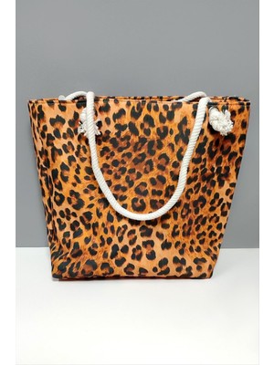 SHC4200 Leopar Desenli Plaj Çantası