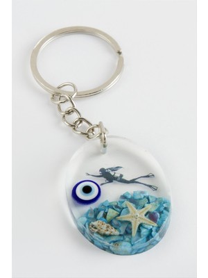 SHC4200 Deniz Kızı Oval Epoksi Anahtarlık