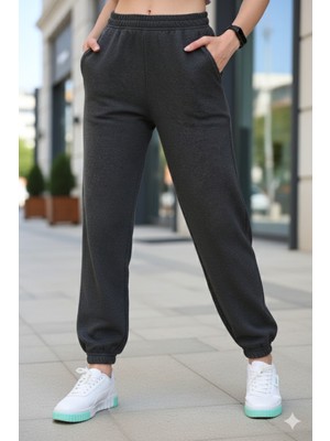 Bky Füme Kışlık Yüksek Bel Jogger Eşofman