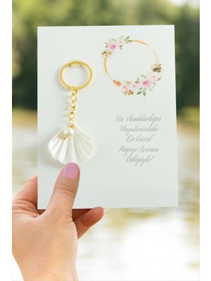 SHC4200 Istiridye Inci Anahtarlık