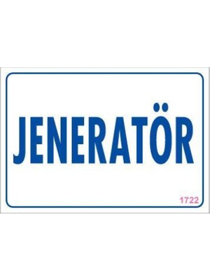 SHC4200 Jeneratör Uyarı Levhası 17,5X25 KOD:1722