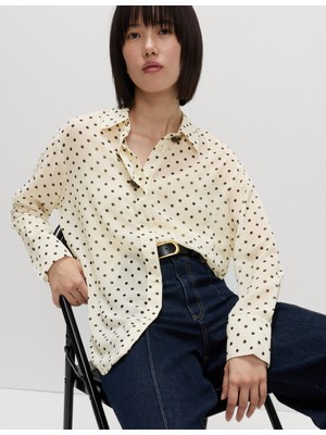 Marks & Spencer Puantiye Süslemeli Düğme Detaylı Gömlek