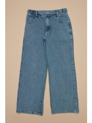 FullaModa Beli Lastikli Kız Çocuk Palazzo Pantolon