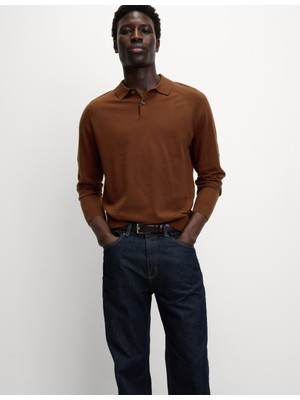 Marks & Spencer Pamuk Karışımlı Örgü Polo Üst