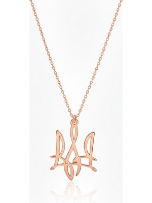 Mavili Gümüş Yeni Ukrayna Ulusal Sembolü Gümüş Kolye - Rose