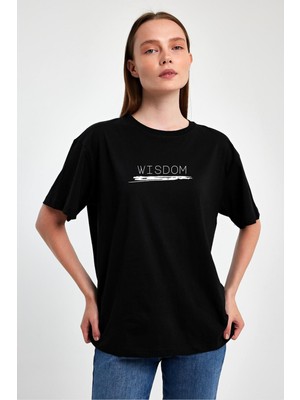 Yakamor Unisex Oversıze Baskılı Sıfır Yaka Tshırt