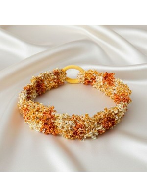 Uretti - Kadir 7704 1991 El Örgüsü Turuncu Saç Bandı - 3 x 36 cm