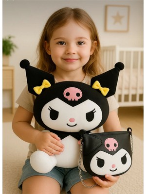 Fenomen Toys Kuromi Peluş Oyuncak 40CM + Deri Çanta – Şık & Hediye Seti