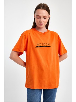 Yakamor Unisex Oversıze Baskılı Sıfır Yaka Tshırt