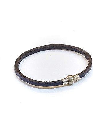 Herşey Nota Navy Line – Lacivert Deri & Gold Detay Erkek BILEKLIK-1394