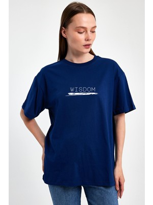 Yakamor Unisex Oversıze Baskılı Sıfır Yaka Tshırt