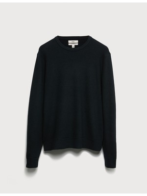 Marks & Spencer Pamuk Karışımlı Ince Ribanalı Yuvarlak Yaka Kazak