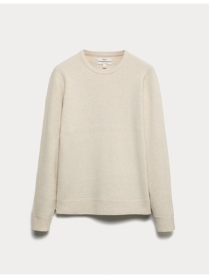 Marks & Spencer Pamuk Karışımlı Ince Ribanalı Yuvarlak Yaka Kazak