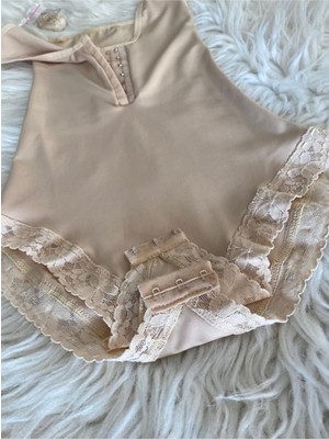 Pera Fitol Kadın Agraflı Zıbın Korse Bej Slim Fit Toparlayıcı Sıkılaştırıcı Tüm Vücut Modeli