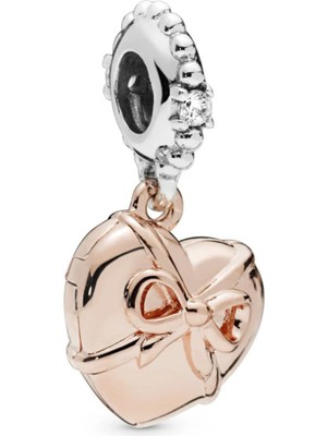 Nur Silver Heart Locket Gümüş Charm NUR-BL00307