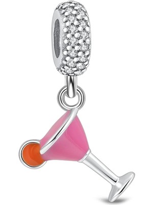 Nur Silver Kokteyl Bardak Gümüş Charm NUR-BL00019