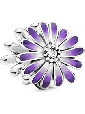 Nur Silver Mor Çiçekli Gümüş Charm NUR-BL00030
