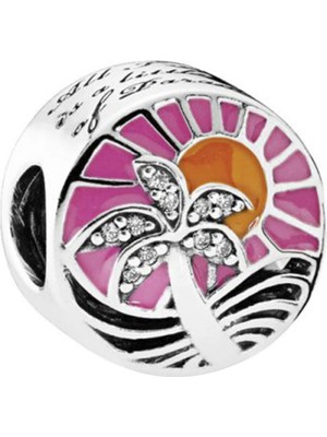 Nur Silver Tropical Sunset Mixed Enamel Gümüş Charm NUR-BL00031