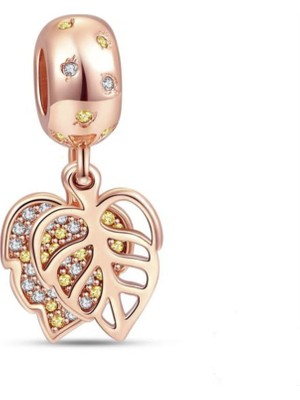 Nur Silver Rose Yaprak Gümüş Charm NUR-BL12444
