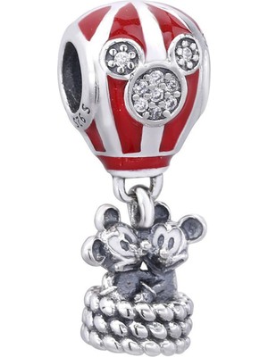 Nur Silver Micky Mouse Balon Gümüş Charm NUR-BL12453