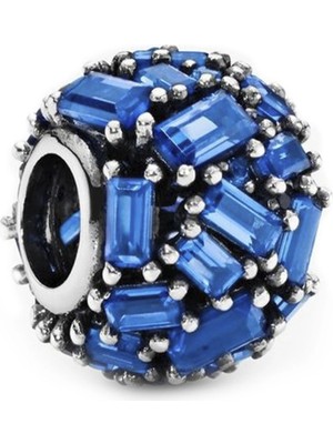 Nur Silver Pave Baget Taşlı Gümüş Charm NUR-BL12403