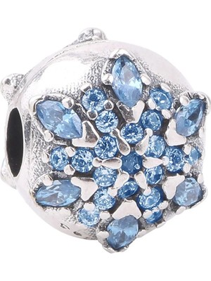 Nur Silver Durdurucu Mavi Taşlı Gümüş Charm NUR-BL10027