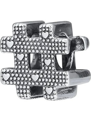 Nur Silver Hashtag Sembolü Gümüş Charm NUR-BL01069