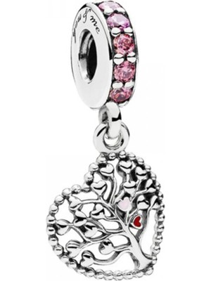Nur Silver Sallantılı Kalp Gümüş Charm NUR-BL01041