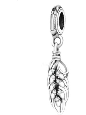 Nur Silver Sallantılı Tüy Gümüş Charm NUR-BL01072