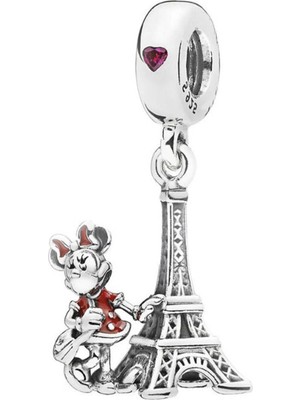 Nur Silver Minnie ve Eyfel Kulesi Gümüş Charm NUR-BL00955