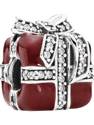 Nur Silver Kırmızı Hediye Paketi Gümüş Charm NUR-BL00949