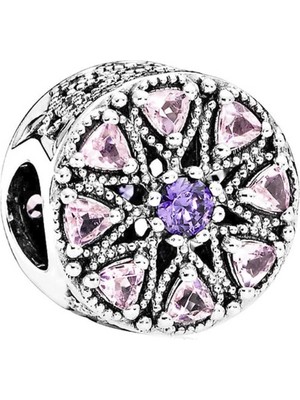 Nur Silver Pırıltılı Madalyon Gümüş Charm NUR-BL00976