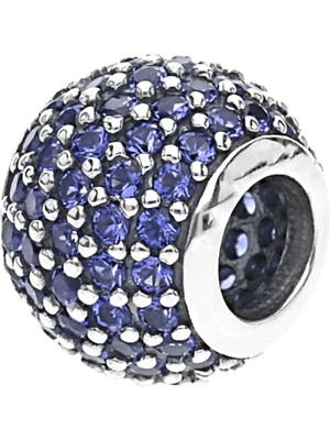 Nur Silver Mavi Taşlı Işıltılı Gümüş Charm NUR-BL01024