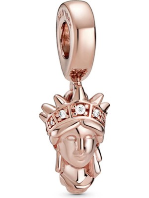 Nur Silver Rose Renk Özgürlük Heykeli Gümüş Charm NUR-BL12412