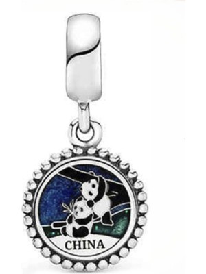 Nur Silver Sallantılı Panda Gümüş Charm NUR-BL12413