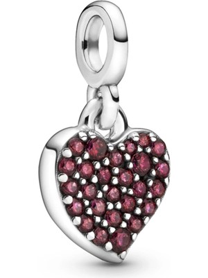 Nur Silver Pembe Taşlı Kalp Me Gümüş Charm NUR-BL07709