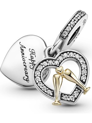 Nur Silver Happy Anniversary Gümüş Charm NUR-BL00101