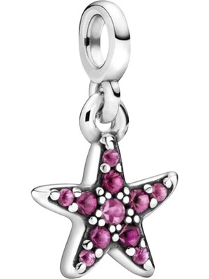 Nur Silver Pembe Taşlı Yıldız Me Gümüş Charm NUR-BL00102