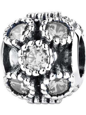 Nur Silver Taşlı Yuvarlak Gümüş Charm NUR-BL00120