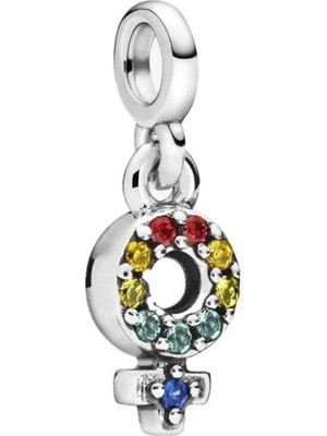 Nur Silver Rengarenk Kadın Sembol Me Gümüş Charm NUR-BL00128