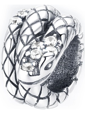 Nur Silver Yılan Gümüş Charm NUR-BL00148